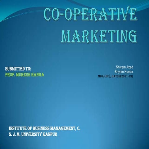 CO-OPERATIVE MARKETING