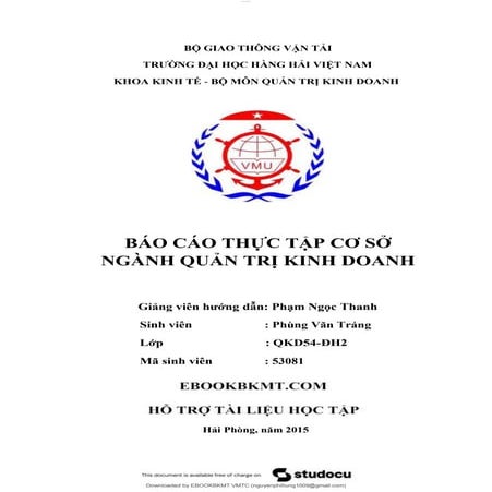 SIVIDOC.COM BÁO CÁO THỰC TẬP CƠ SỞ NGÀNH QUẢN TRỊ KINH DOANH - Công ty CP Cân...