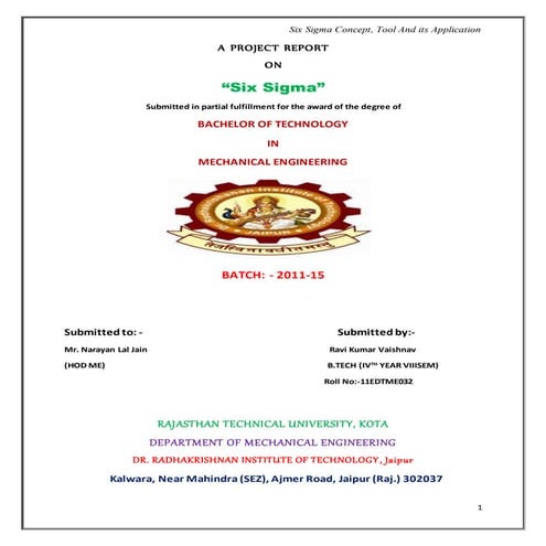 Six Sigma and its Methodology 