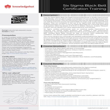 Six sigma black belt brochure