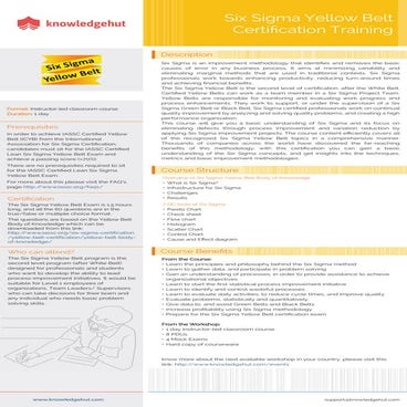 Six sigma yellow belt brochure