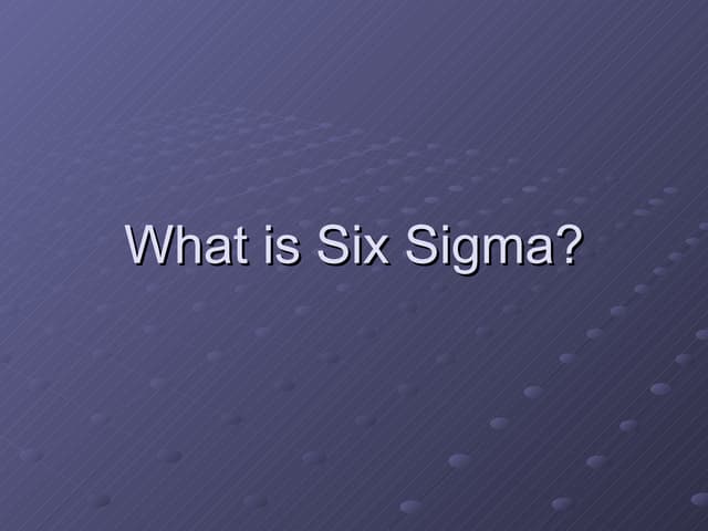 Six Sigma 
