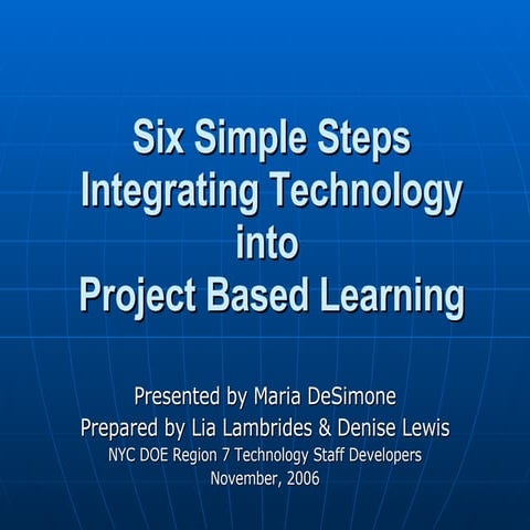 Six Simple Steps To Pbl