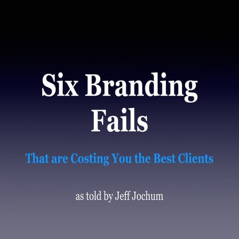 Six big branding fails of pro photography businesses