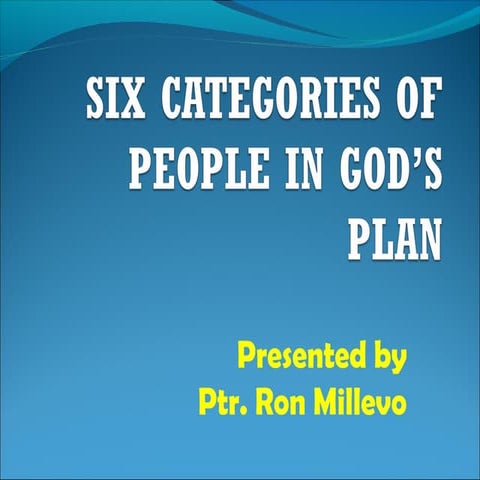 Six Categories Of People in God's Plan