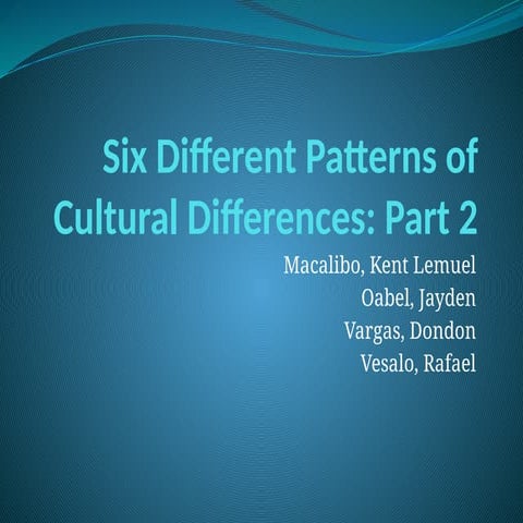 Six Different Patterns of Cultural Differences Part 2.pptx