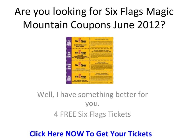 six flags magic mountain coupons june 2012
