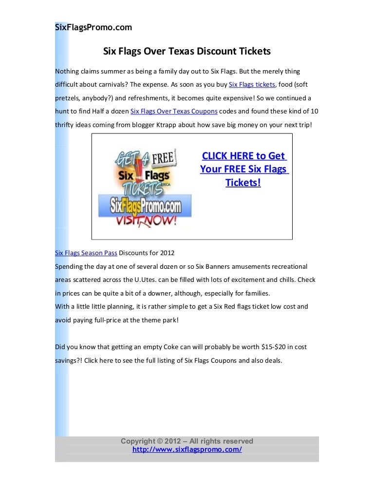 Six flags coupon san antonio