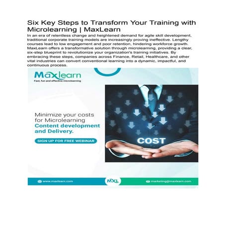 Six Key Steps To Transform Your Training With Microlearning Maxlearn Pdf
