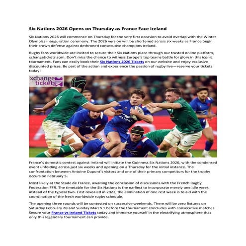 Guinness Six Nations 2026 Complete Fixture List and Ireland’s Quest for ...