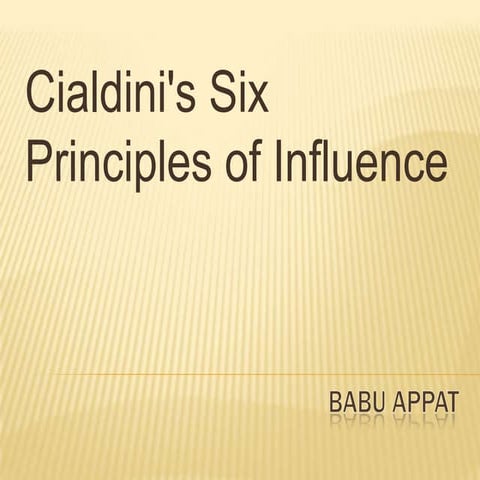 Six principles of influence