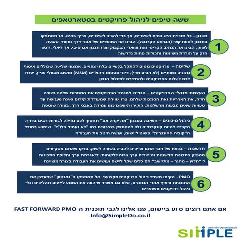 Six project management tips for startups (Hebrew)