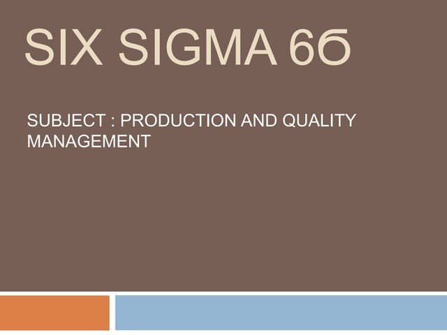 Six Sigma