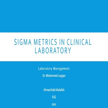Six Sigma in clinical laboratory