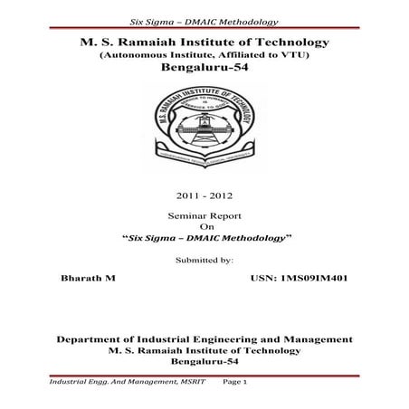 Six Sigma_DMAIC_Bharath Seminar