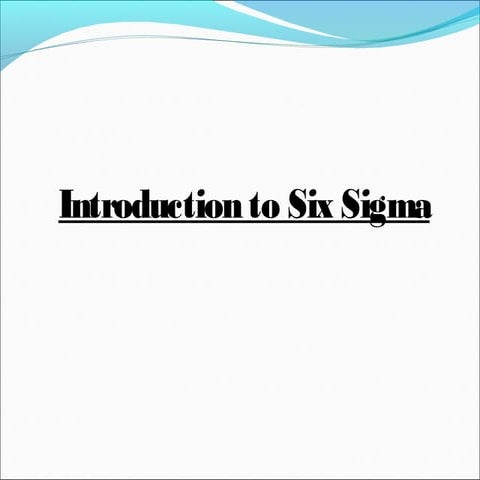 Six sigma   essentials