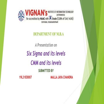 Six sigma and cmm levels