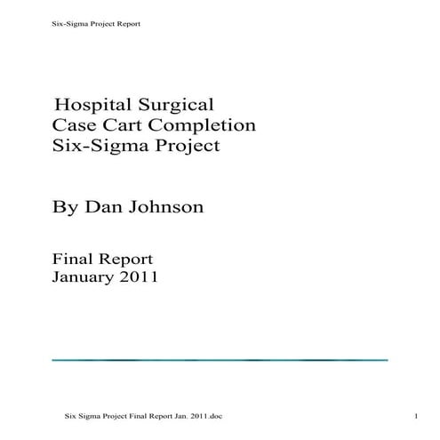 Six Sigma Case Cart Project Final Report Jan. 2011