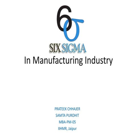 Six sigma in manufacturing industry