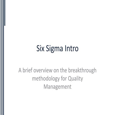 Six sigma introduzione