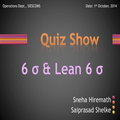 Six sigma quiz 