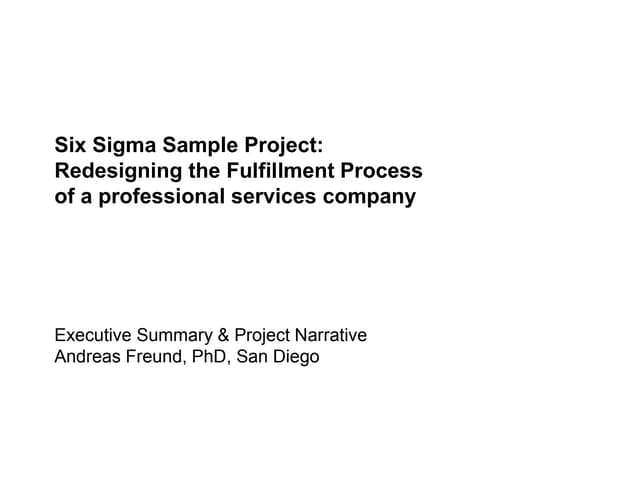 Six Sigma Sample Project