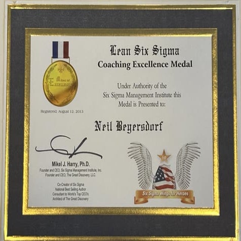 Six Sigma Wings for Heros - Lean Six Sigma Coaching Excellence Medal