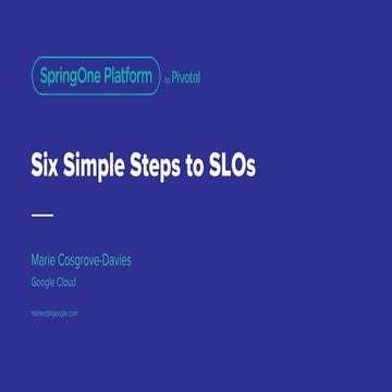 Six Simple Steps to Service Level Objectives (SLOs)