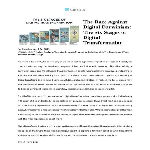 Six Stages of Digital Transformation 