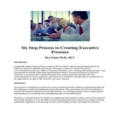 Six Step Process to Creating Executive Presence