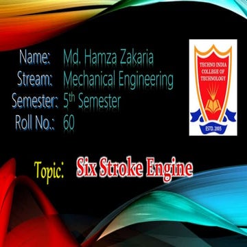Six Stroke Engine PPT | PDF