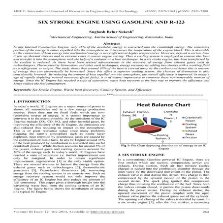 Six stroke engine using gasoline and r 123
