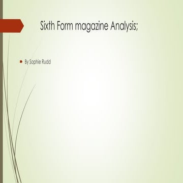 Sixth form magazine analysis 3