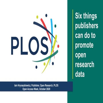 Six things publishers can do to promote open research data