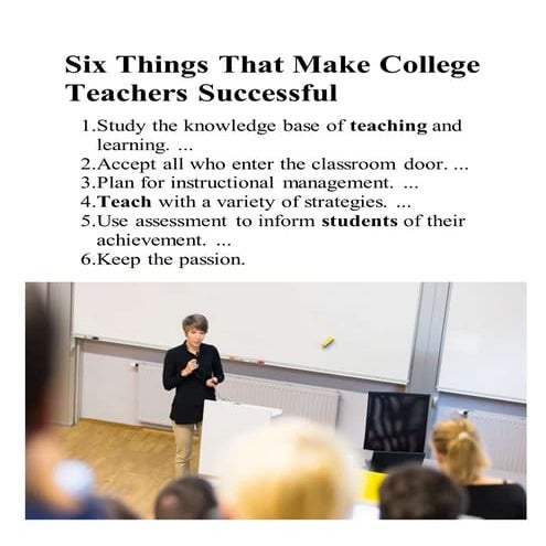 Six things that make college teachers successful