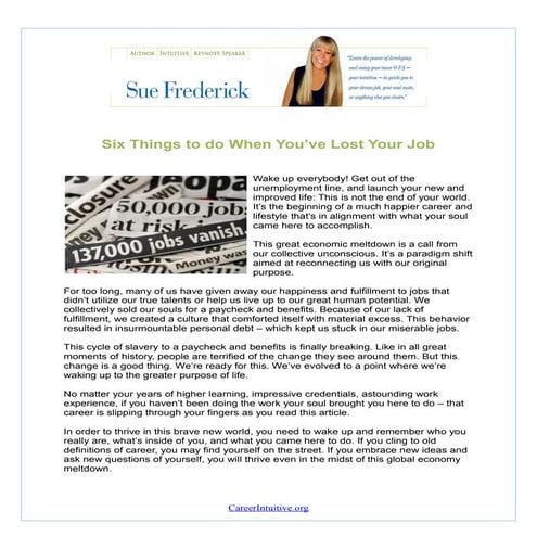 Six things to do if youve lost your job