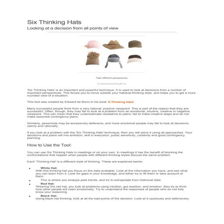Six Thinking Hats | PDF