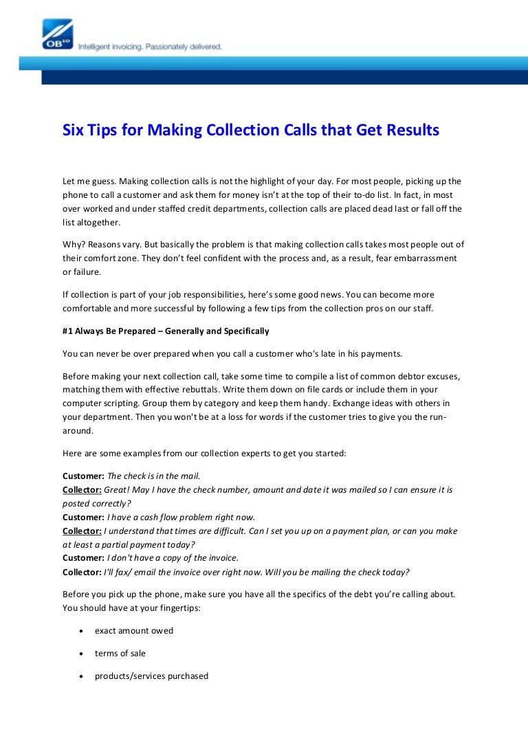Six tips for making collection calls that get results