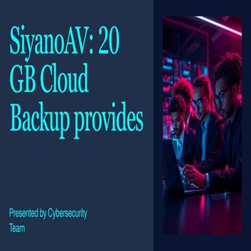 SiyanoAV 20GB Cloud Backup & Antivirus Protection