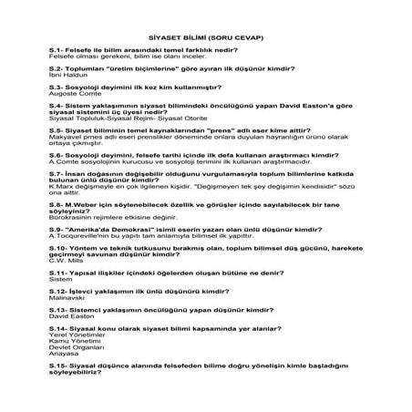 Siyaset bilimi-soruları