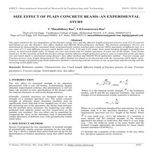 Size effect of plain concrete beams–an experimental study