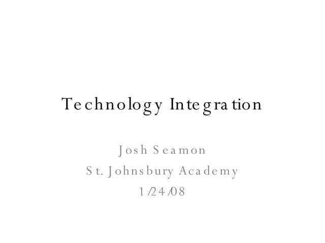 SJA Tech Integration: Intro Meeting - 1/24/08 - No Audio