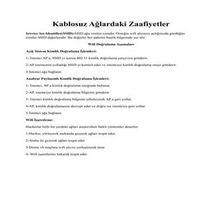 10-Kablosuz Ağlardaki Zaafiyetler