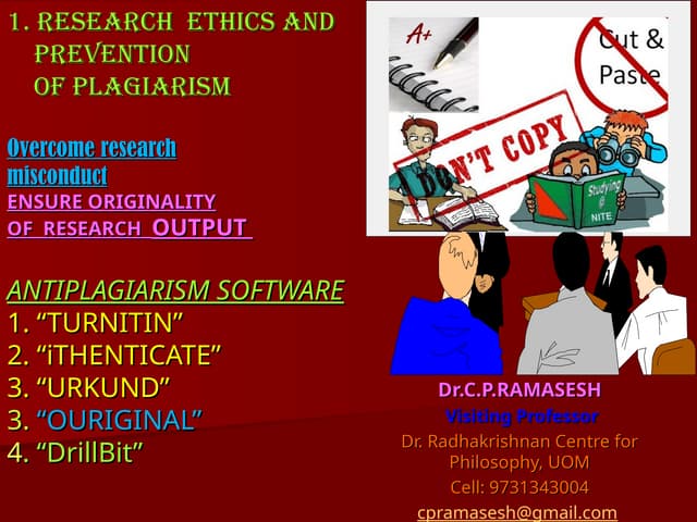 SJCE RESEARCH ETH & PLAG JAN 2023 - Prof. Ramshesh