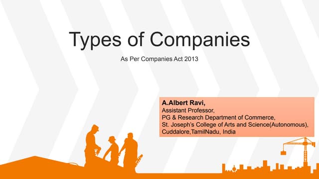 TYPES OF COMPANIES-Companies Act ,2013-SJCTNC