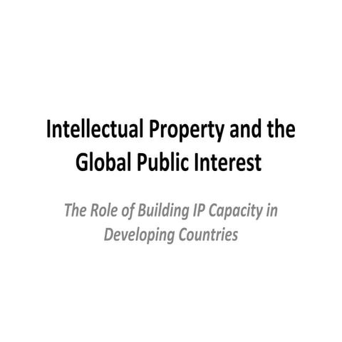 IP and the Global Public Interest 