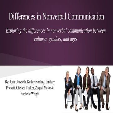 Group #3: Nonverbal Communication Differences