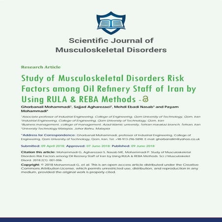 Scientific Journal of Musculoskeletal Disorders