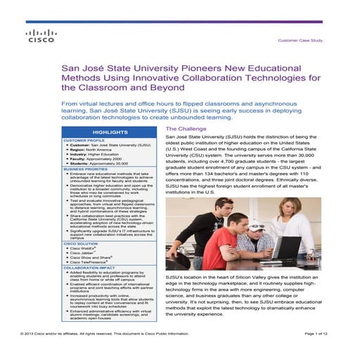 SJSU Pioneers New Educational Methods