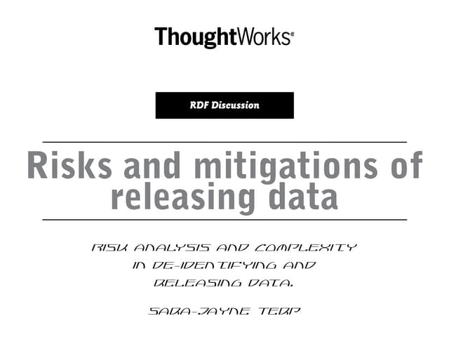 risks and mitigations of releasing ...